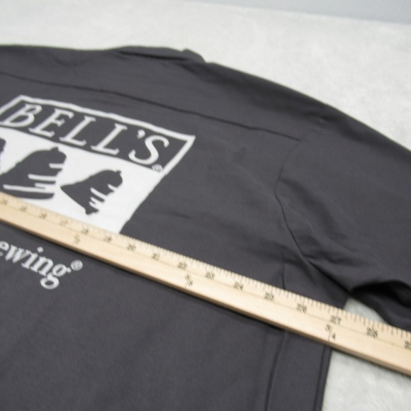 Bells Work Shirt Mens 2X Red Kap Gray Pockets Short Sleeve Button Up Uniform - Picture 12 of 13